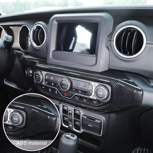 Miniatura 5 de JeCar Cubierta de panel de interruptor de aire acondicionado compatible con Jeep Wrangler 2018-2023 JL JLU y Gladiator JT 2020-2023, textura