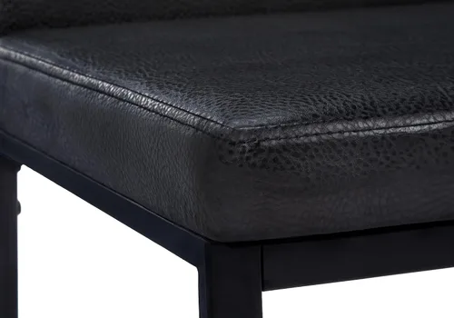 Miniatura 10 de Monarch Specialties I 1106 - Juego de 2 sillas de comedor, tapizadas, para cocina, comedor, aspecto de piel sintética, metal, negro, contemporánea