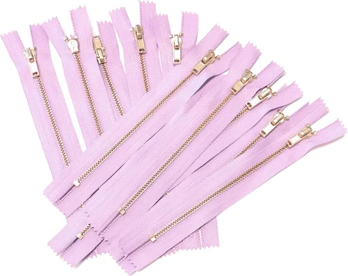 Miniatura 8 de 10 cremalleras de dientes de metal dorado de latón (7 pulgadas, Natura/Beige)