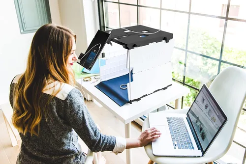 Miniatura 3 de We R Memory Keepers, Shotbox, equipo de fotografía, portátil y plegable, caja de luz para fotografía, rastreo, plegado, contenido y más