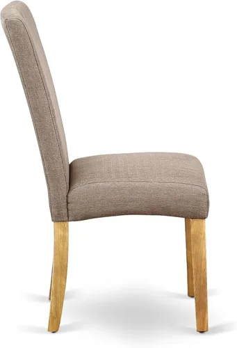 Miniatura 7 de East West Furniture AMDR3-OAK-16 - Juego de mesa de comedor de 3 piezas contiene una mesa de cocina redonda con pedestal y 2 sillas de comedor