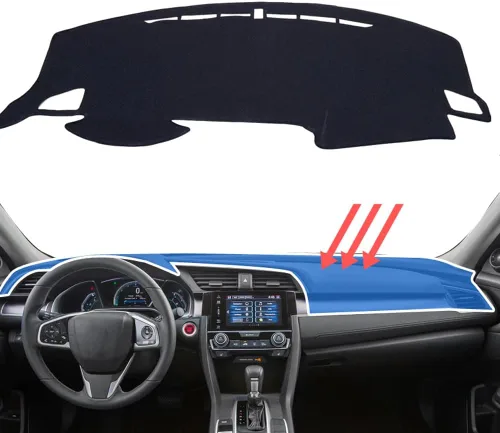 Miniatura 10 de Accesorios Interiores Personalizados para Honda 10th Civic 2016 2017 2018 2019 2020 2021 Cubierta de Tablero Alfombrilla Cubiertas de Tablero Reduce