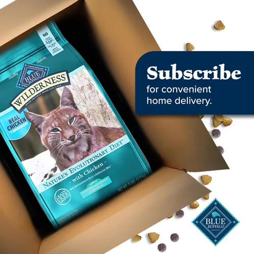 Miniatura 11 de Blue Buffalo Wilderness Alimento seco natural sin granos con alto contenido de proteínas para gatos adultos, control de bolas de pelo en interiores
