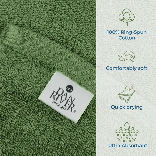 Miniatura 8 de DAN RIVER Paquete de 1 toalla de baño jumbo de 40 x 80 pulgadas, toallas de baño extragrandes de secado rápido para baño, toallas suaves y Verde