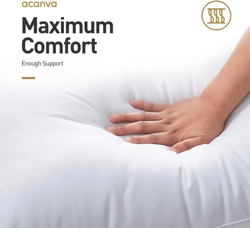 Miniatura 3 de Acanva Almohadas de cama para dormir, calidad de hotel refrescante con relleno alternativo suave 3D de plumón para dormir de espalda, boca abajo