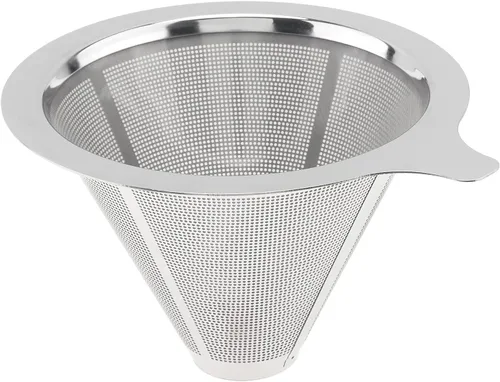 Miniatura 7 de TQEONKL - Gotero de café reutilizable sin papel, cono de metal, reutilizable, taza individual (2-4 tazas)