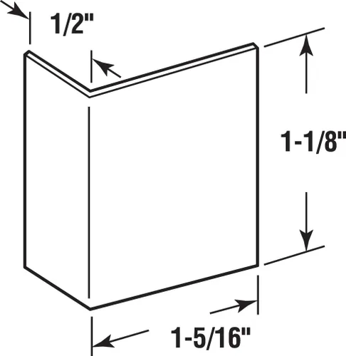 Miniatura 2 de Prime-Line MP4215 - Protector de borde de puerta, 1-5/16 pulgadas x 1-1/8 pulgadas, construcción de latón macizo (paquete de 5), cromo satinado