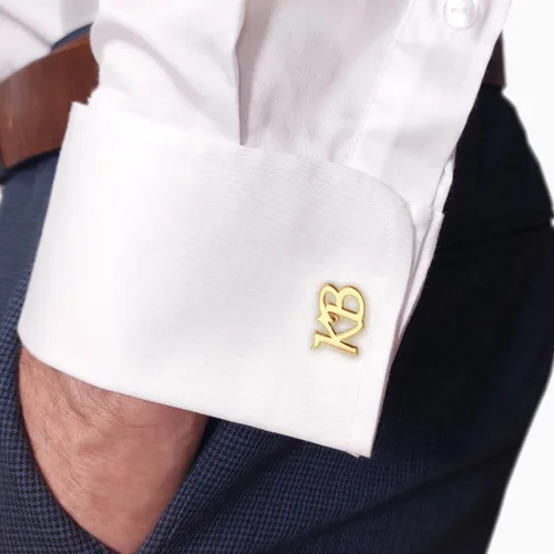 Miniatura 4 de Gemelos grabados personalizados – Gemelos con letra inicial del alfabeto A-Z – Regalo para hombres, papá, cumpleaños, boda, novio, padrinos de boda
