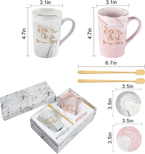 Miniatura 6 de Cabtnca Regalo para Tía y Tío, Mejor Taza de Tía y Tío de la Historia, Regalo de Cumpleaños Navidad Día de la Madre Día del Padre para Tías y Tíos