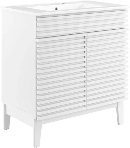 Miniatura 66 de Modway Render 23.5" tocador de baño en nogal (lavabo no incluido)