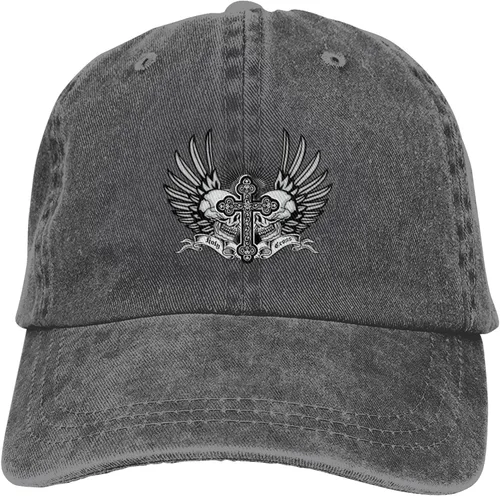 Miniatura 9 de Cowboy Hat Trendy Hats for Man and Women Djustable Four Season Outdoor Baseball Cap of Hell Skull with Angel Deep Heather
