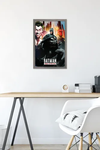 Miniatura 6 de Trends International DC Comics - Póster de pared de Batman con capucha roja, 14.725 x 22.375 pulgadas, versión enmarcada de madera de granero