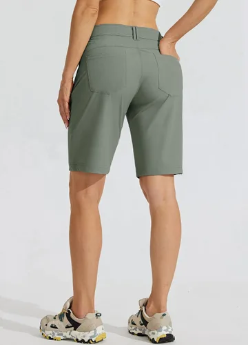 Miniatura 2 de Willit Pantalones cortos largos de senderismo para mujer de 10 pulgadas, de secado rápido, atléticos, de verano, con bolsillos