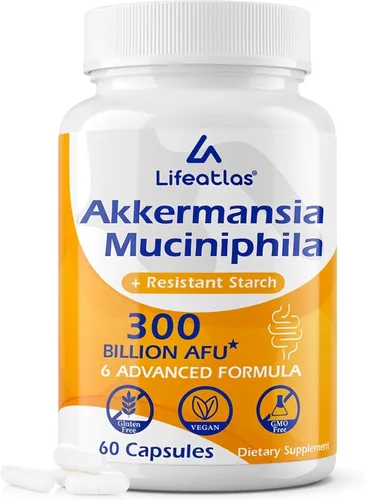 Miniatura 7 de Lifeatlas Akkermansia Suplemento probiótico Akkermansia con 300 mil millones de probióticos AFU Akkermansia, probióticos Akkermansia 6 en 1