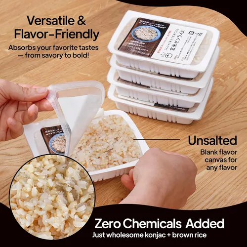 Miniatura 6 de Izukappa de Japón: 5.64 oz x 20 piezas de arroz marrón zen, opción baja en calorías, arroz Shirataki, solo 90 segundos en microondas, fácil