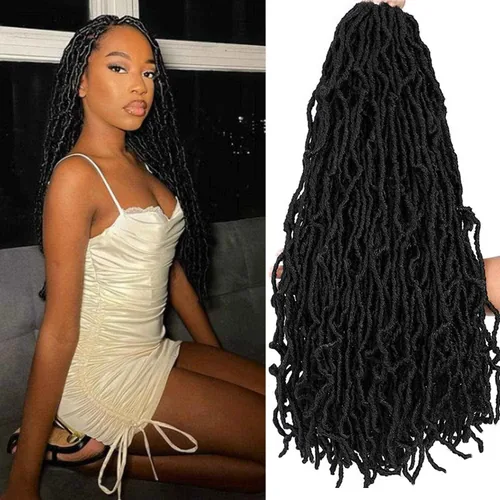 Miniatura 13 de Pelo sintético de ganchillo de 18 pulgadas, 2 paquetes de rastas suaves de diosa, trenzas de ganchillo pre-enlazadas para mujeres negras, pelo