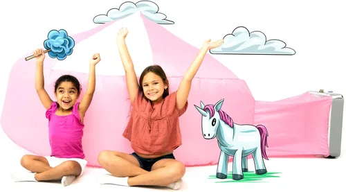 Miniatura 22 de AirFort - Fuerte inflable para niños, se construye en 30 segundos, tienda de campaña para jugar a partir de 3 años (pelota de playa azul)