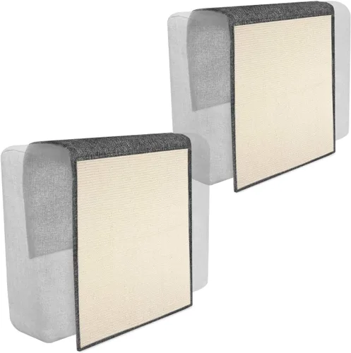 Navaris 2 alfombrillas protectoras de sofá para gatos, protectores de sisal natural para muebles, almohadillas para rascar para gatos, silla, sofá,