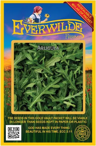 Miniatura 4 de Everwilde Farms - Semillas de hierbas de rúcula de 1 onza - Gold Vault