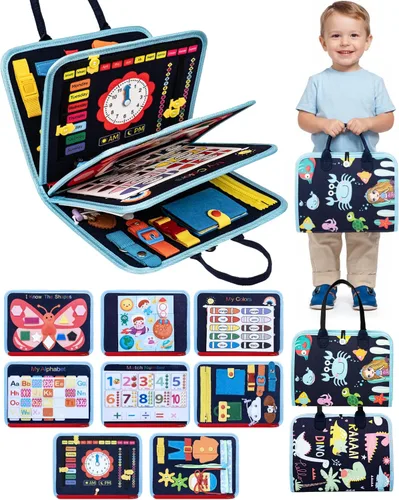 Tablero de actividades para niños de 1 año, libro ocupado para niños de 1 a 3 años, juguetes Montessori para niños de 1 año, actividades sensoriales