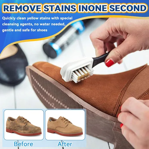 Miniatura 4 de Kit de limpiador de zapatos - Limpiador de zapatos de 6.76 onzas con cepillo para zapatos para botas de cuero y punto