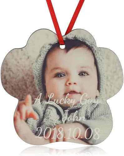Miniatura 9 de Adornos de fotos de Navidad personalizados 2024 – Decoración de árbol de Navidad, adorno personalizado para colgar imagen familiar, decoración