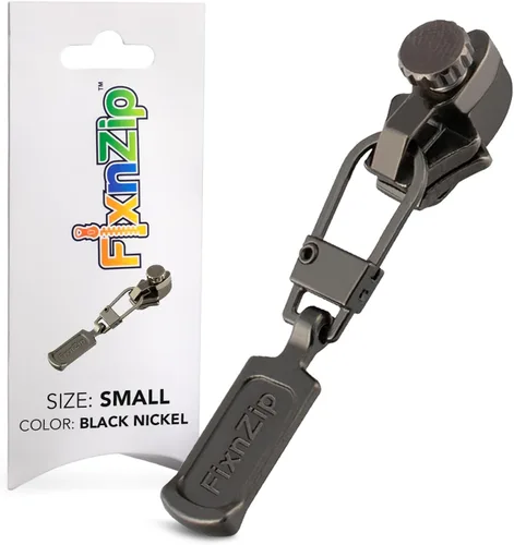 Miniatura 14 de FixNZip Paquete de reparación de cremallera de níquel negro pequeño, mediano y grande Reemplazo universal sin costuras deslizante para todas