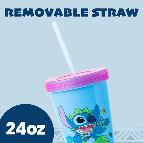 Miniatura 3 de Silver Buffalo Disney Lilo and Stitch Tropical Poses - Paquete de 4 vasos de plástico que cambian de color, 24 onzas Poses tropicales de Lilo
