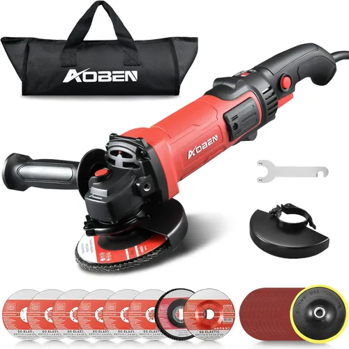 Miniatura 10 de AOBEN Amoladora angular inalámbrica de 4-1/2 pulgadas, herramienta de amoladora con batería de 21V, amoladoras eléctricas de potencia, motor sin