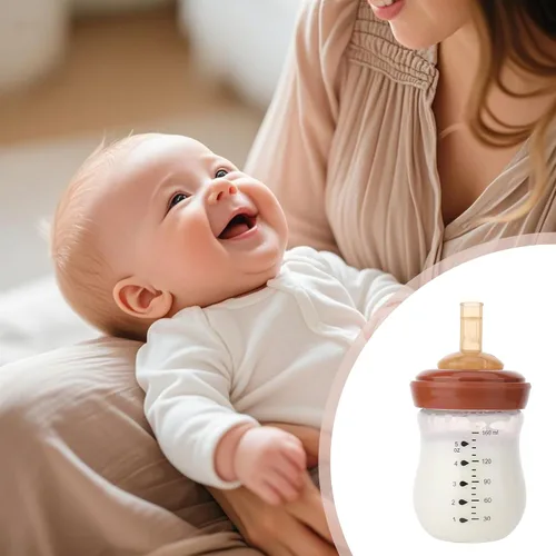 Miniatura 6 de yanyoyo Pezón de popote para biberón de cuello ancho, de silicona natural, anticólicos, para beber, 9 meses o más, 4