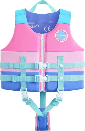 Gogokids Chaleco de natación para niños de 2-3-4-5-6-7-8-9 años, flotadores de piscina para niños de 30-50-70 libras, flotabilidad para niños y