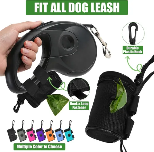 Miniatura 5 de Soporte para bolsa de excremento de perro para fijación de correa, dispensador de bolsas de basura para correa, se adapta a cualquier correa