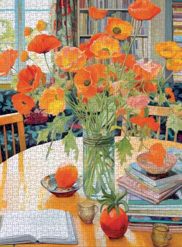 Miniatura 6 de Cross & Glory - Rompecabezas de 1000 piezas para adultos Panorama de amapolas: elegancia naranja Rompecabezas de 1000 piezas para adultos