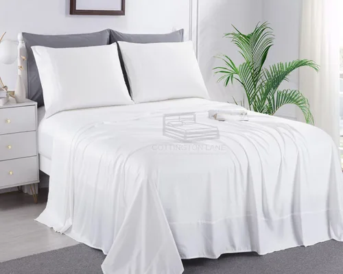 Sábanas extra largas de tamaño individual XL para dormitorio, sábanas de microfibra súper suave, ropa de cama de lujo de hotel, sábanas de Blanco