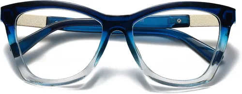 Miniatura 10 de Bevi Gafas de lectura antifatiga ocular, bloqueo de luz azul, marco cuadrado grande de gran tamaño con bisagra de metal para mujeres y hombres
