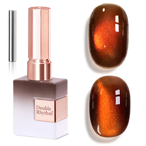 Miniatura 69 de Double Rhythm Esmalte de gel Jelly Glass de ojo de gato con imán, 0.5 onzas líquidas, brillo holográfico, brillante, translúcido