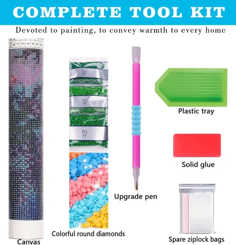 Miniatura 5 de Meothan Paquete de 6 Kits de Pintura de Diamantes Paisaje Lunar Kits de Arte de Diamantes para Adultos Principiantes, Pintura de Taladro Redondo