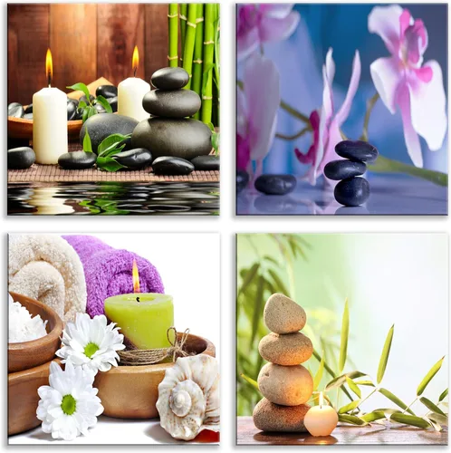 Miniatura 29 de NAN Wind Arte de pared en lienzo de orquídeas rosas y piedras zen - Decoración de orquídeas - Cuadros de flores de spa - Arte de pared Zen