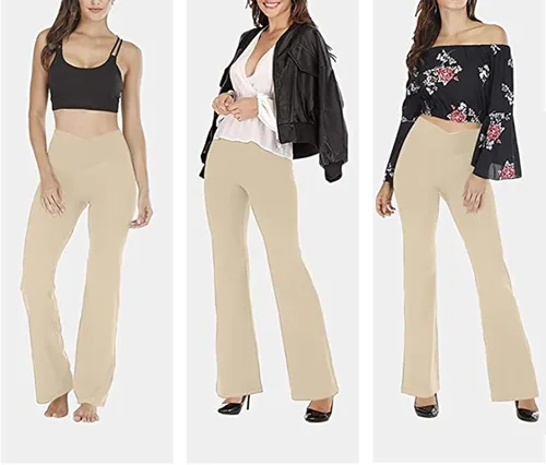 Miniatura 5 de TOPYOGAS - Pantalones de yoga estilo casual para mujer pierna con corte de bota leggings de cintura alta cruzada en V pantalones de entrenamiento