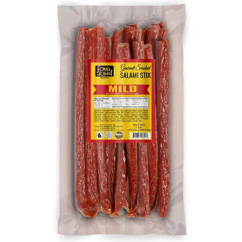 Miniatura 9 de Long John Snacks Palitos de salami secos – Paquete a granel de palitos de carne ahumada con alto contenido de proteínas, hechos a mano con cortes