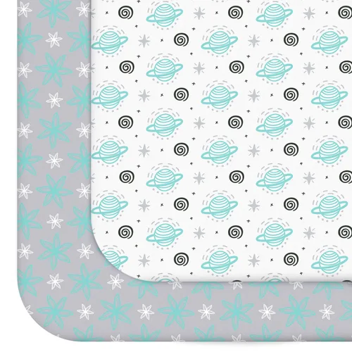 Miniatura 10 de Sábanas para Pack and Play para niña, paquete de 2 sábanas para mini cuna, sábana ajustada para corralito elástica, compatible con Graco Pack n