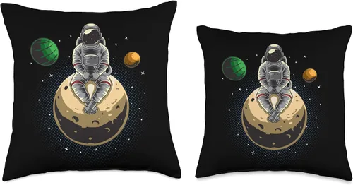 Miniatura 3 de Astronaut Sitting in the Moon in Space Astronaut Throw Pillow