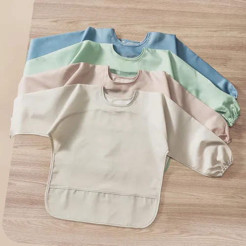 Miniatura 7 de POIKSHARK 4 Pack Long Sleeve Bib, Reusable Bib with Catch-all Pocket