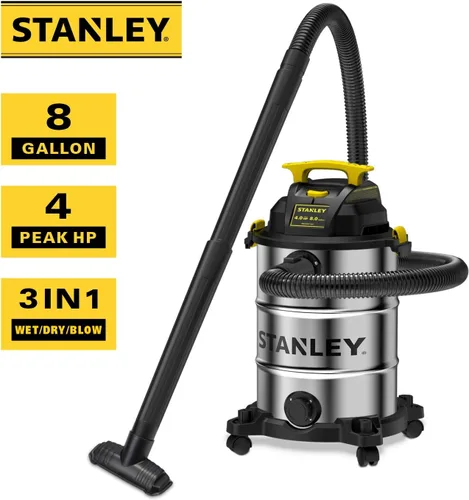 Miniatura 2 de STANLEY Aspiradora húmeda y seca de 8 galones y 4 HP Peak Shop con accesorio, SL18117