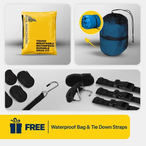 Miniatura 7 de Seal Skin Covers Funda Universal para Barco, Cubierta Impermeable de Grado Marino para 12'-14' L y Hasta 68" W, De Servicio Pesado y Resistente a