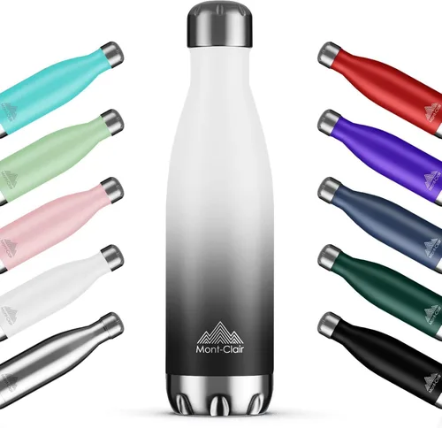 Miniatura 19 de Mont-Clair H2O - Botella de agua de acero inoxidable aislada al vacío, sin BPA, botella de bebidas frías 12 horas y calientes las 24 horas, metal