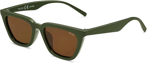 Miniatura 14 de SOJOS Gafas de sol polarizadas cuadradas estrechas estilo ojos de gato para mujeres, retro, modernas, para conducir SJ2169