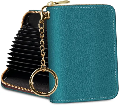 Miniatura 23 de Tarjetero Cartera RFID para Tarjetas de Crédito, Cartera Pequeña para Tarjetas para Mujeres con Llavero con Cremallera, Carteras para Tarjetas
