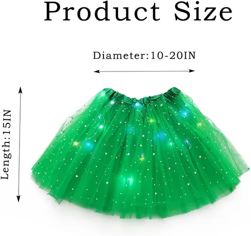 Miniatura 6 de Dmaiy Falda de tutú con luz LED para mujer, faldas brillantes en capas para carnaval, festival, disfraces, fiesta, actuación