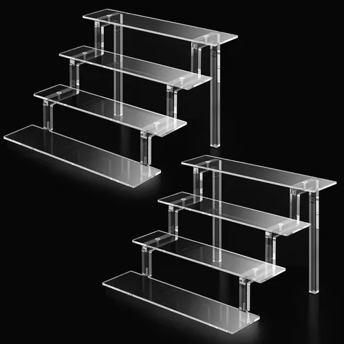 Miniatura 8 de Kcrystenia Perfume Organizer Stand, 4 Tier Display Riser Shelf Compatible with Funko POPs Amiibo Nendoroids, Clear Acrylic Risers Display Stand